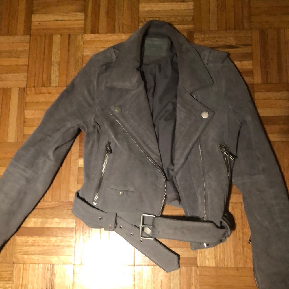 Blank NYC Suede Jacket Light Grey